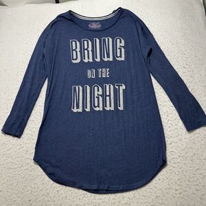 Victoria's Secret Women's Small Long Sleeve Blue Bring On The Night T Shirt